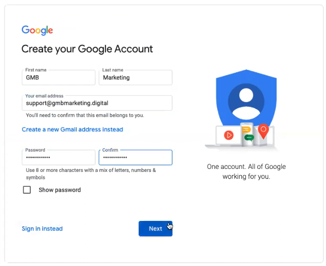 Account info